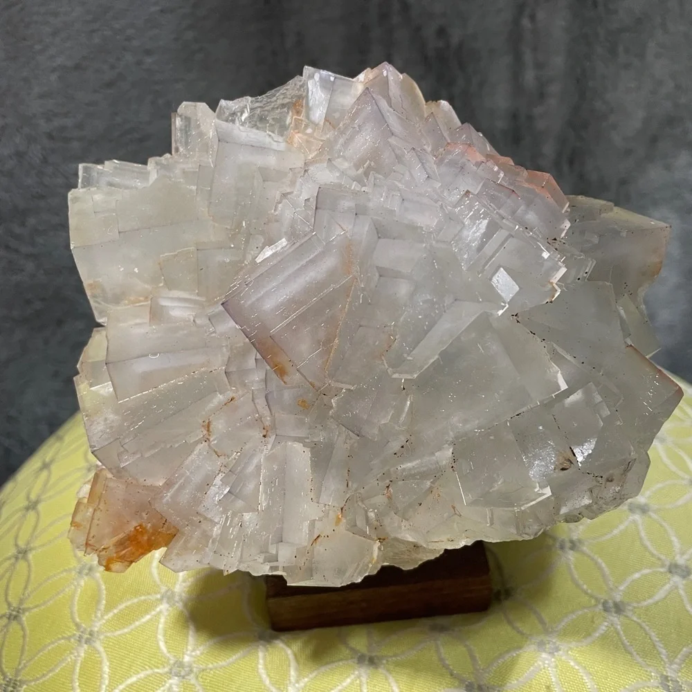 SHADOW WINDOWS Raw crystaL FLUORITE pale green STRONG UV translucent! 6”x6”
